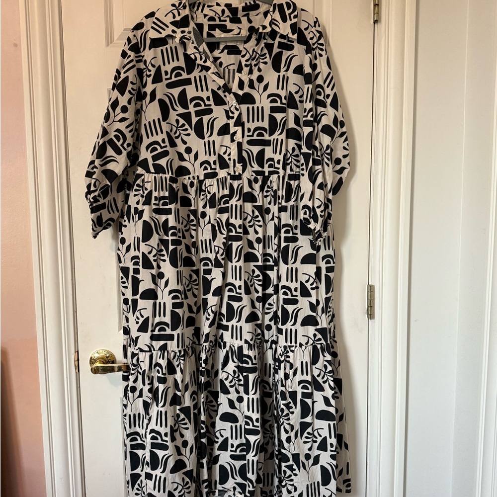 Maeve Monochrome Graphic Shirt Dress - Picture 2 of 4